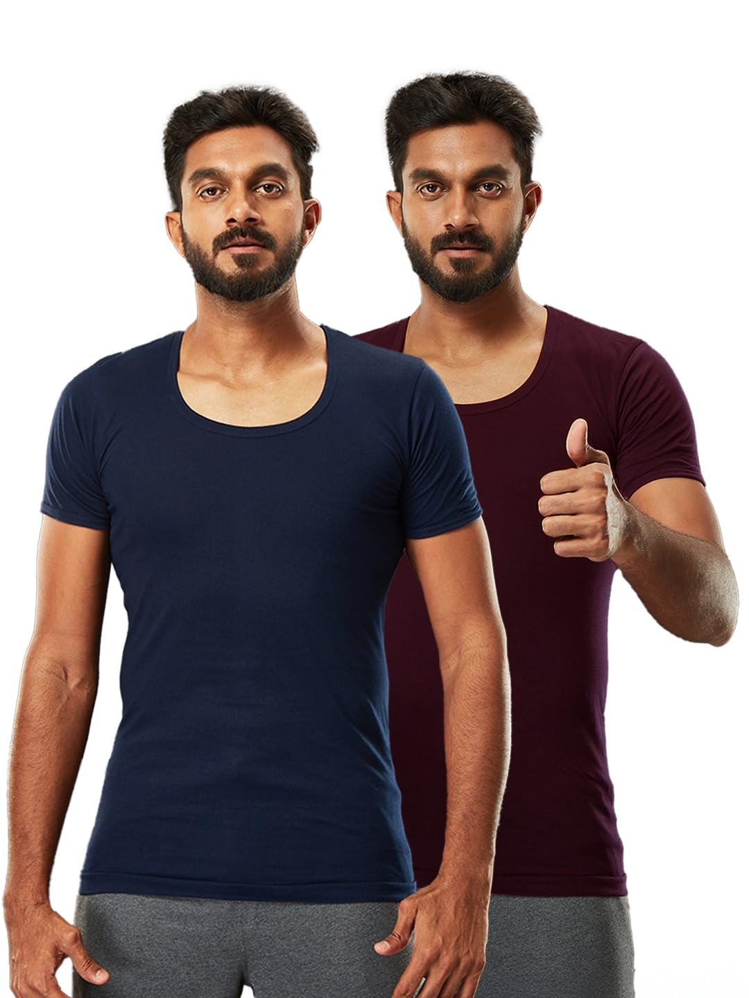 viveagham Men Assorted Colour 100% Combed Cotton Vest RNS Zest Pack of 2-85-picture-10