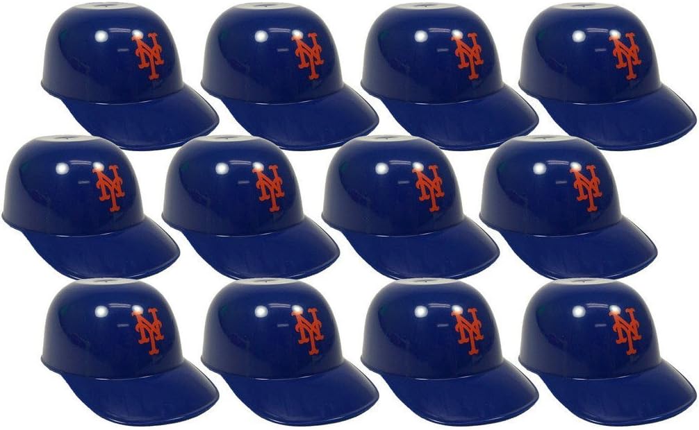 MLB Mini Batting Helmet Ice Cream Sundae/Snack Bowls, NY Mets - 12 Pack