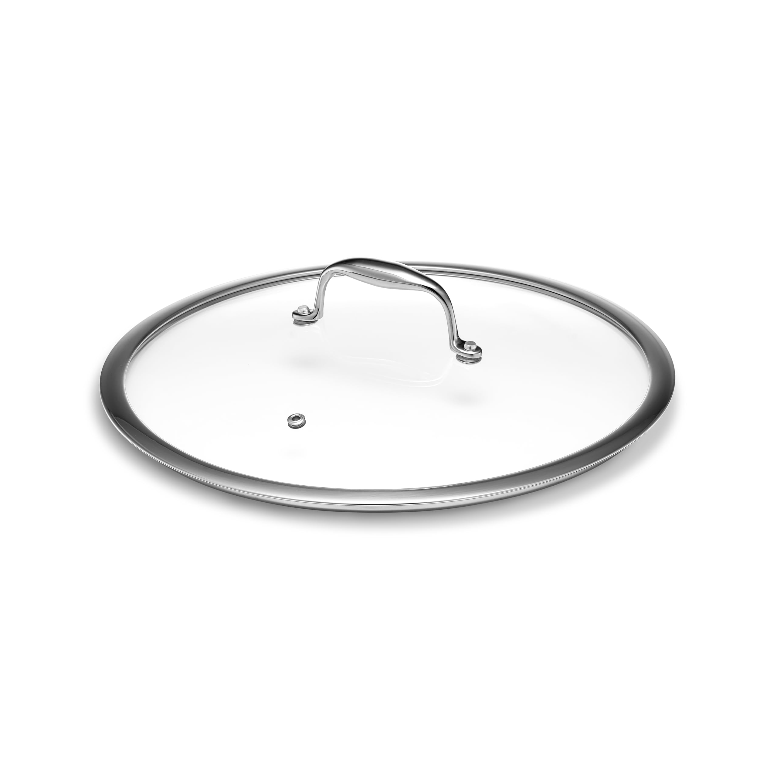 Tempered Glass Lid, 12-Inch Designed for HexClad Hybrid Cookware, Steam Vented, Dishwasher Safe