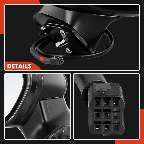 Miniatura 8 de A-Premium Espejo eléctrico para puerta del lado del pasajero, compatible con Mazda CX-5 CX5 2017-2022, no calentado, plegable manual, negro, espejo