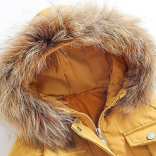 Boy Girls Snow Pant And Jacket Toddler Girl Snowsuit Winter Clothes Bib Kids Coat Hooded Jacket Snowboarding Outfit (Yellow, 2-3 Years)4