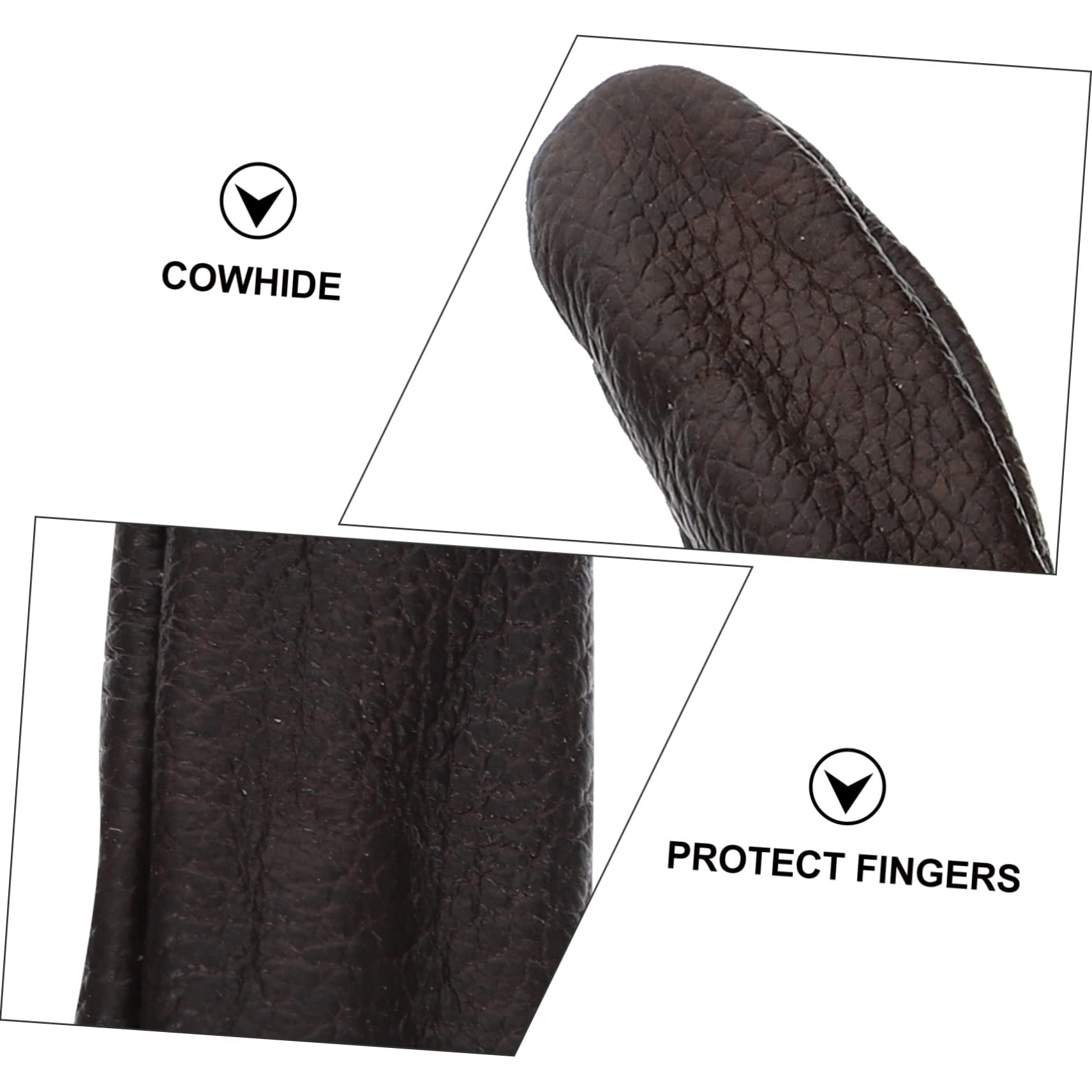 Ipetboom 12pcs Cowhide Thimble Finger Protectors for Mallet Finger Fingertip Protector Cutting DIY Projects Random Color