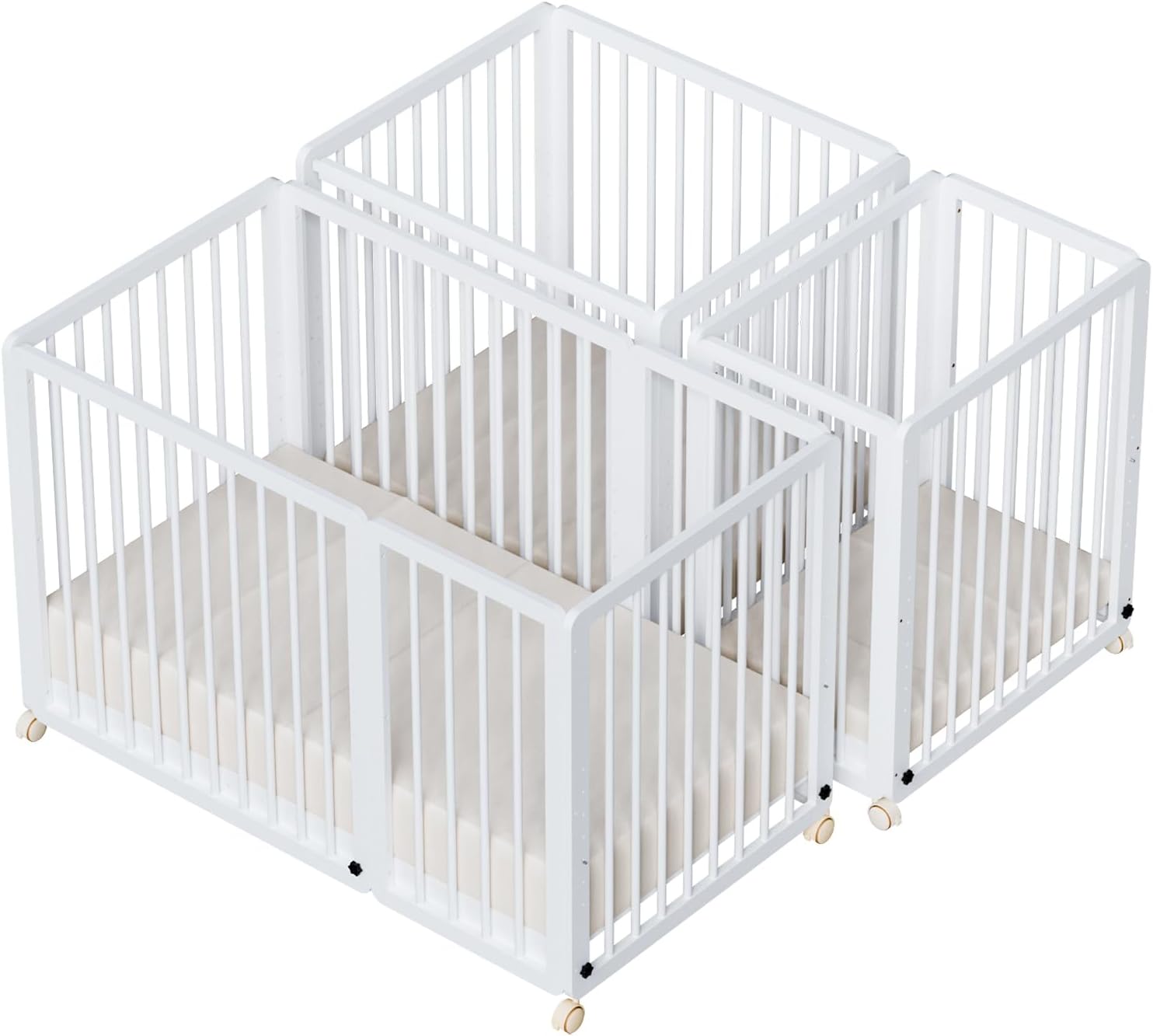 JOYMOR 8in1 Convertible Crib with 2" Mattress, AllStages