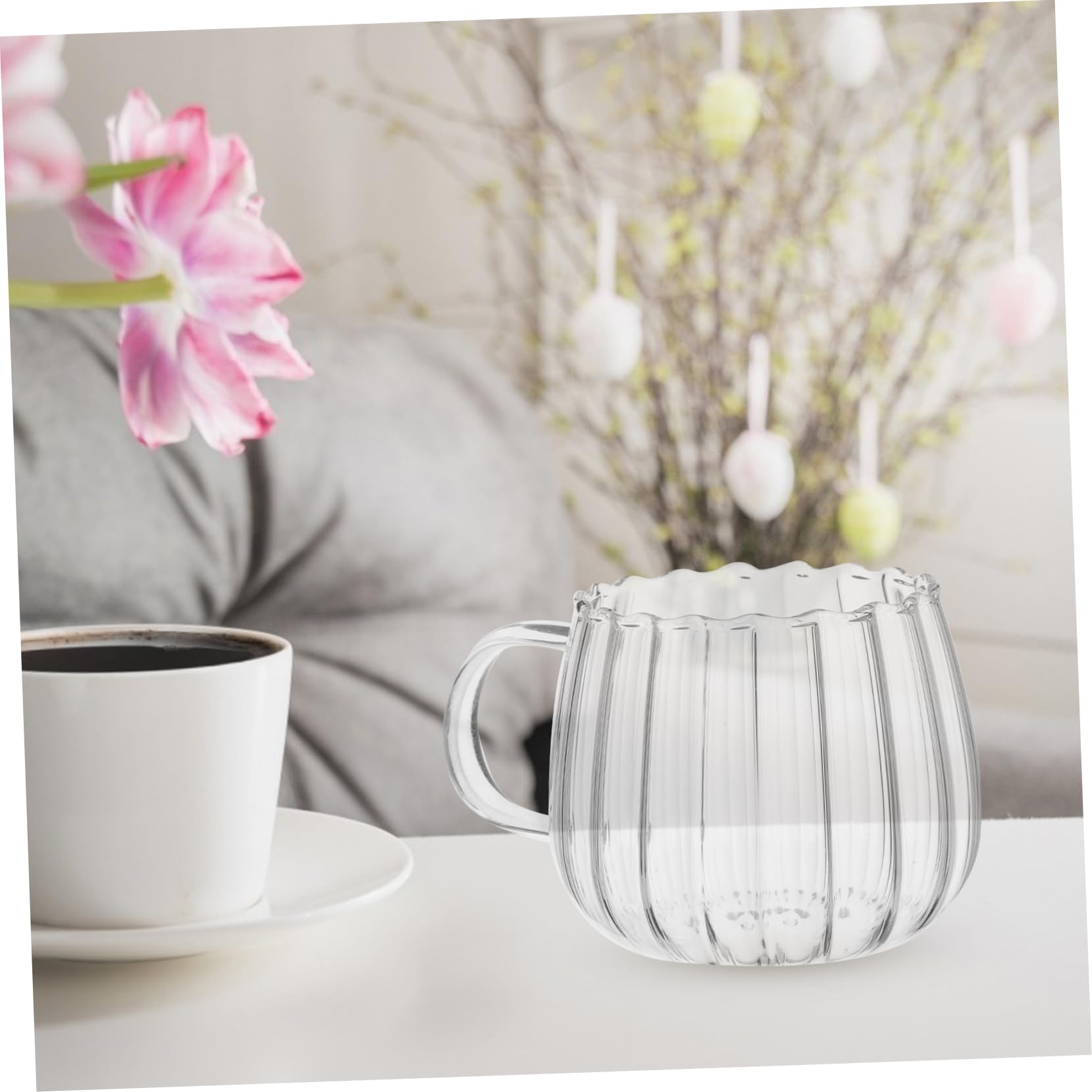 AUTSUPPL 2pcs Glass Pumpkin Cups Juice Cup Beverage Cup Breakfast Milk Cup Beveled Giant Mug Tea Mug Jack-o-lantern Mug Beer Mug Cappuccino Mug Latte Mug Drinking Cup Coffee Mug Clear Mug