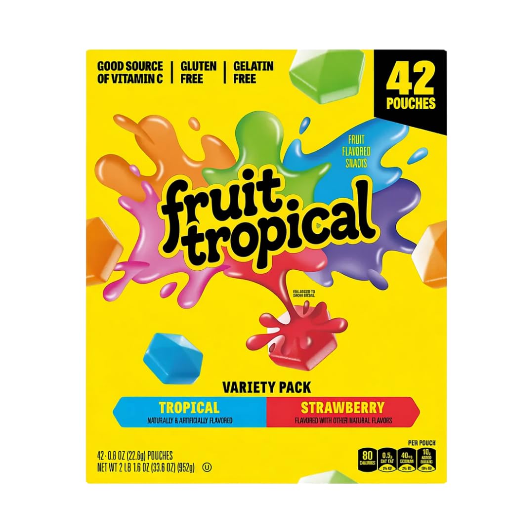 Strawberry Splash and Tropical Flavor Fruit Snacks, 42 ct (2 Pack)