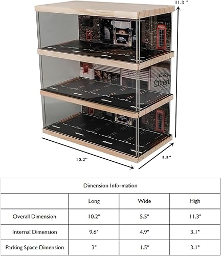 Miniatura 2 de kivcmds Vitrina de modelo de vehículo a escala 164 de 3 niveles para coleccionistas de autos deportivos y modelos Lego, soporte de exhibición para