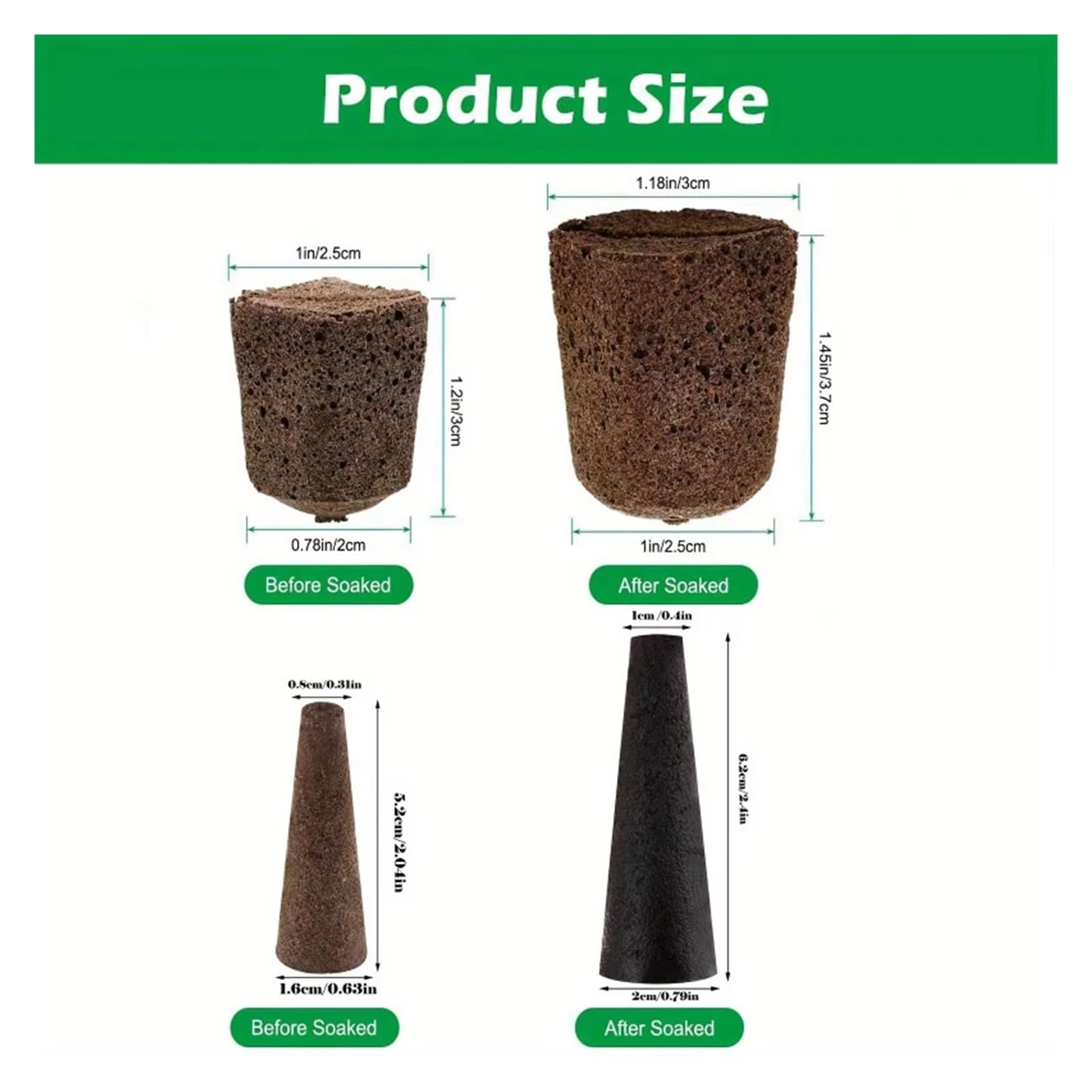 Spugne Per Coltivazione Baccelli di spugne for avviamento semi, tappi rapidi for radici torba e muschio, cubi ricambio for piantine for gli appassionati giardinaggio i principianti che crescono | Brown 20PCS-A