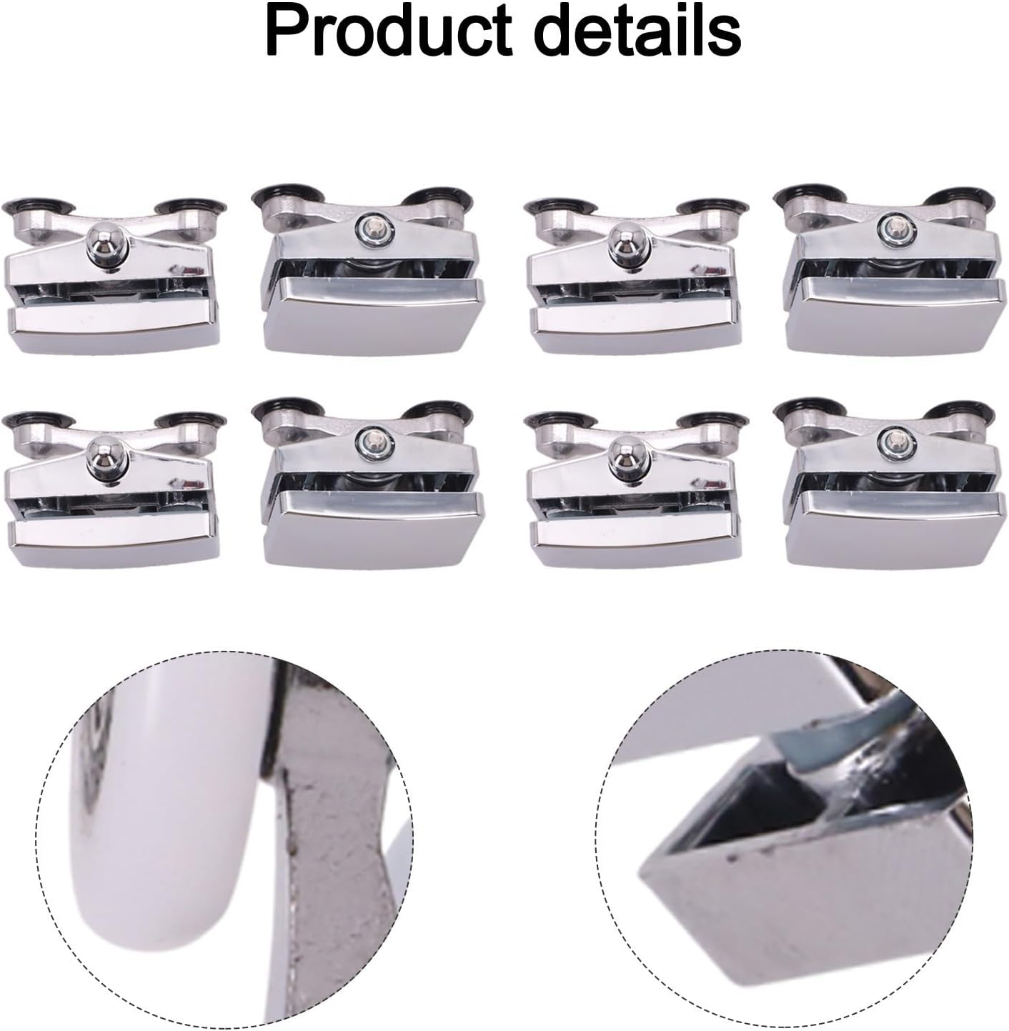 23mm Chrome Shower Door Rollers for Sliding & Curved Shower Screen Doors – ABS Top and Bottom Runners/Wheels Replacement Set (8-Piece)