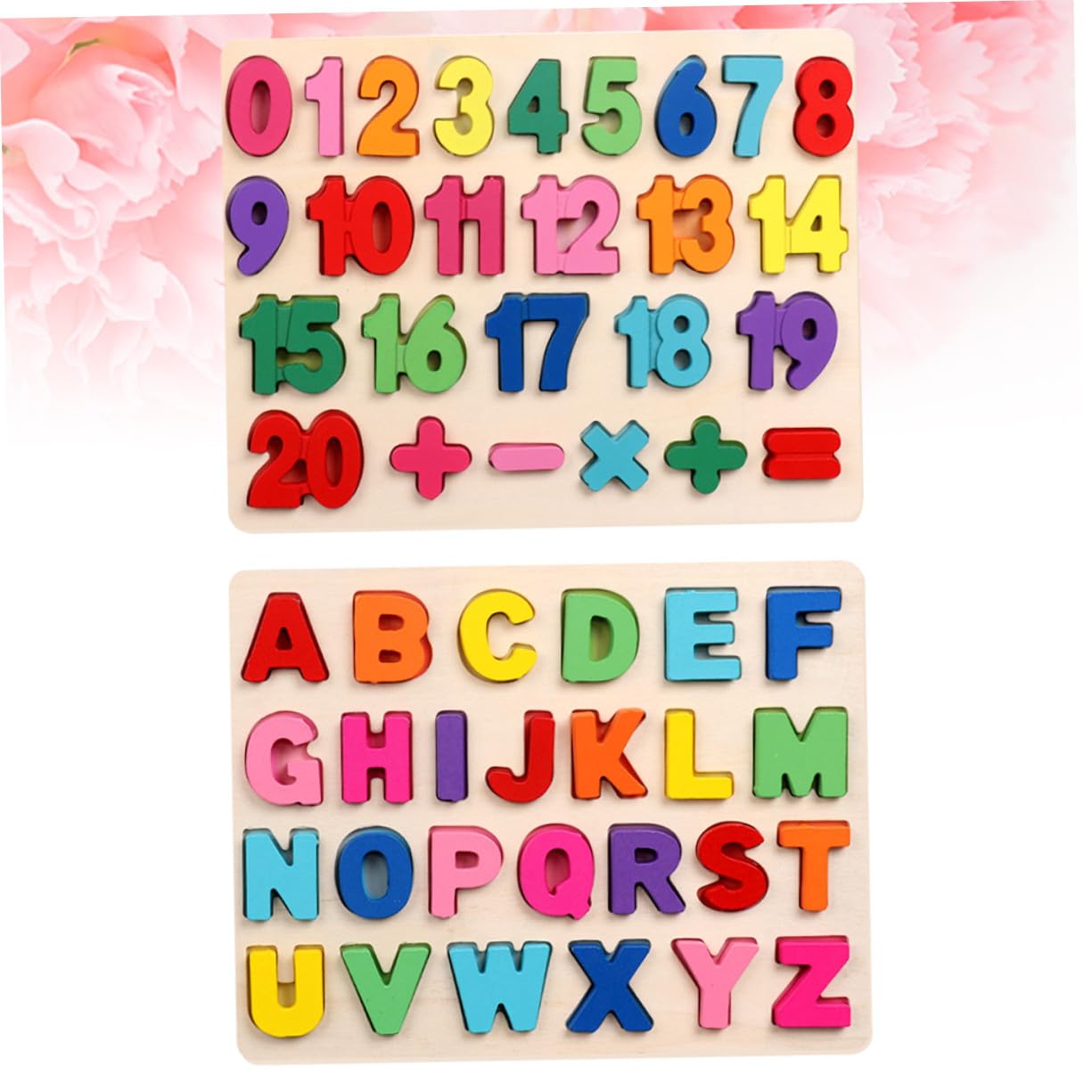 Hemobllo Puzzle Educativo in Legno per Numeri Alfabeto Maiuscolo Colorato Gioco Didattico per Sviluppo Cognitivo e Coordinazione Mano-occhio