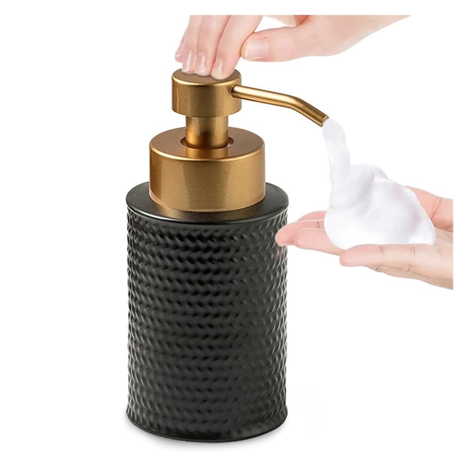 Empty Barthroom and Dish Foam Soap Dispenser for Bathroom Decor for Counter(Black)