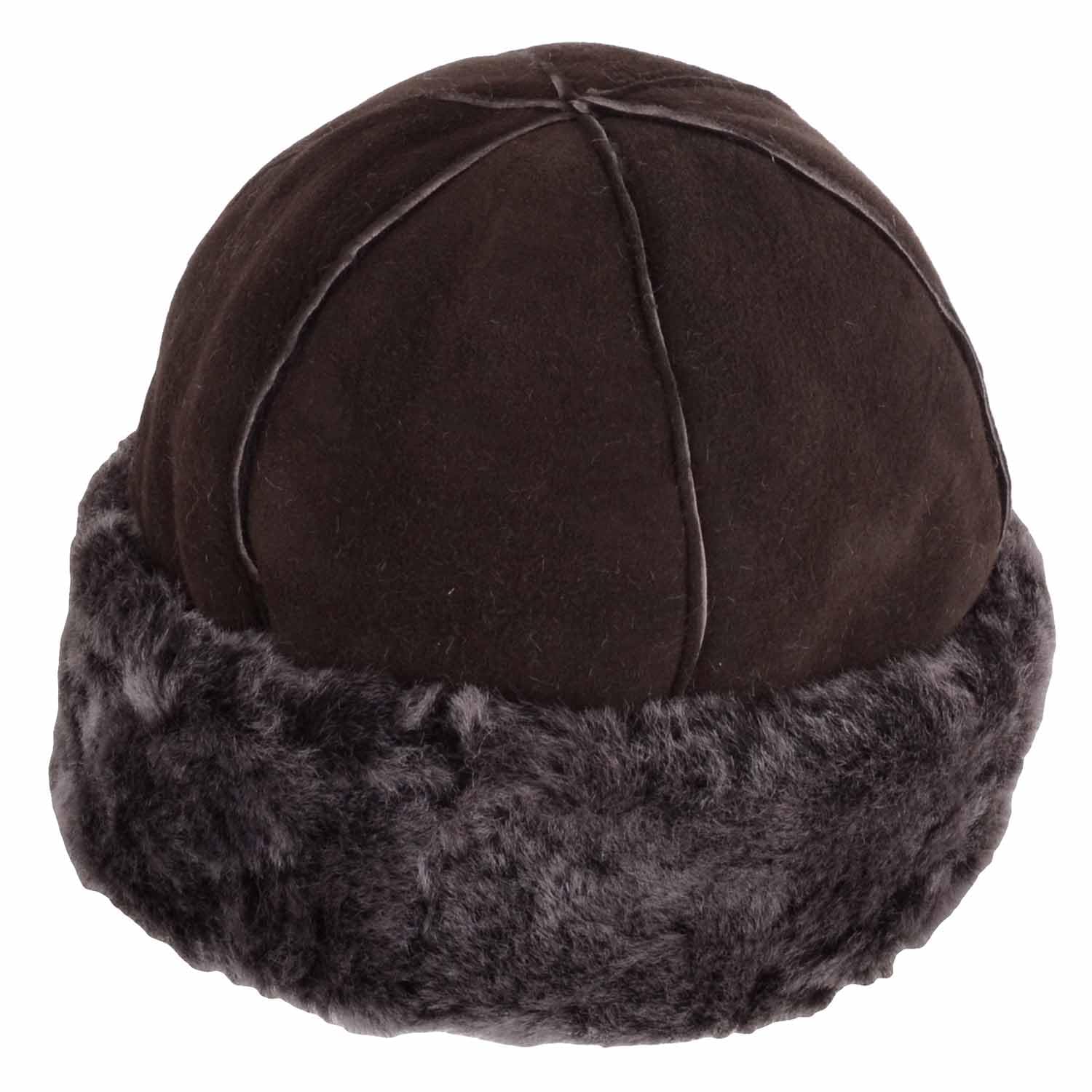 Snugrugs Women's Brown Tipped Genuine Double Faced Sheepskin Hat, Sheepskin Trim, Brown, Large