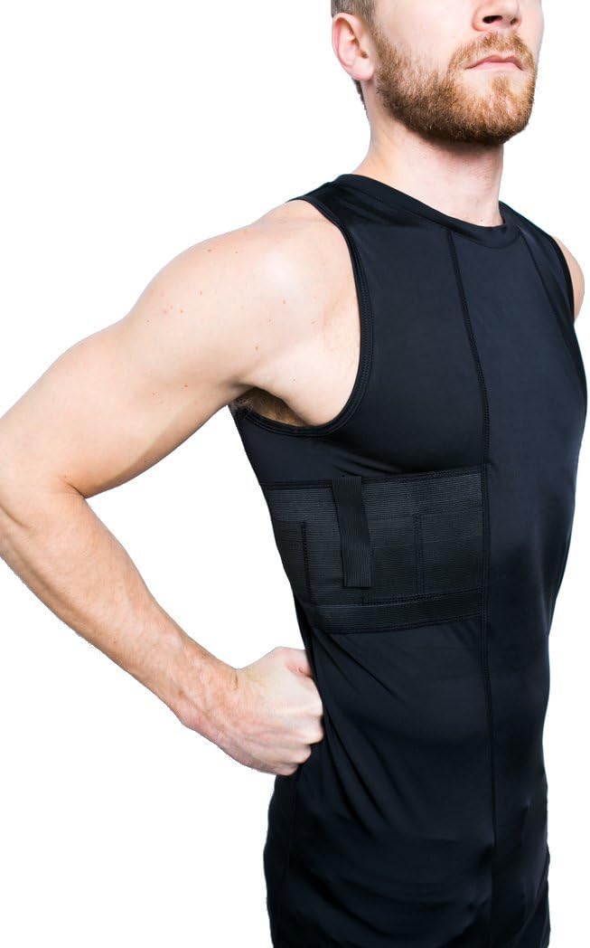 Graystone Holster Tank Top Shirt Concealed Carry Clothing for Men - Easy Reach Concealment Compression CCW Clothes (Small,Black)