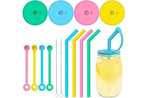 Sophico Silicone Mason Jar Lids with Straw Hole