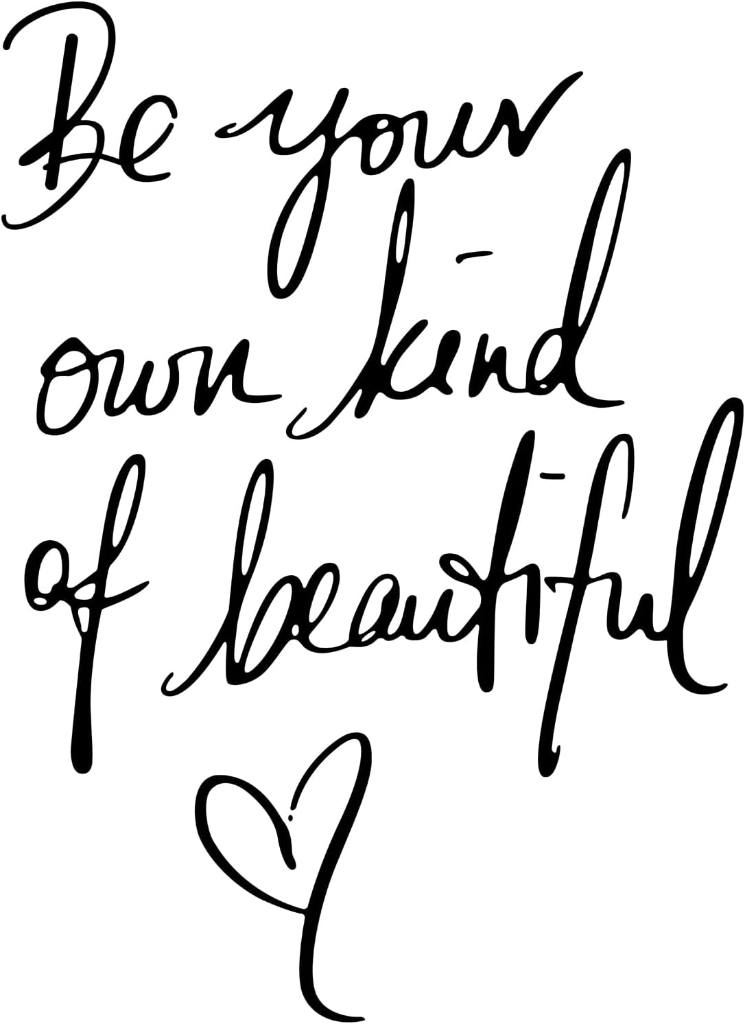 Be Your Own Kind of Beautiful Vinyl Wall Decals Sayings Pink Art Lettering Wall Stickers Decor Wallpaper for Girls Women Bedroom Living Room Background Home Decoration