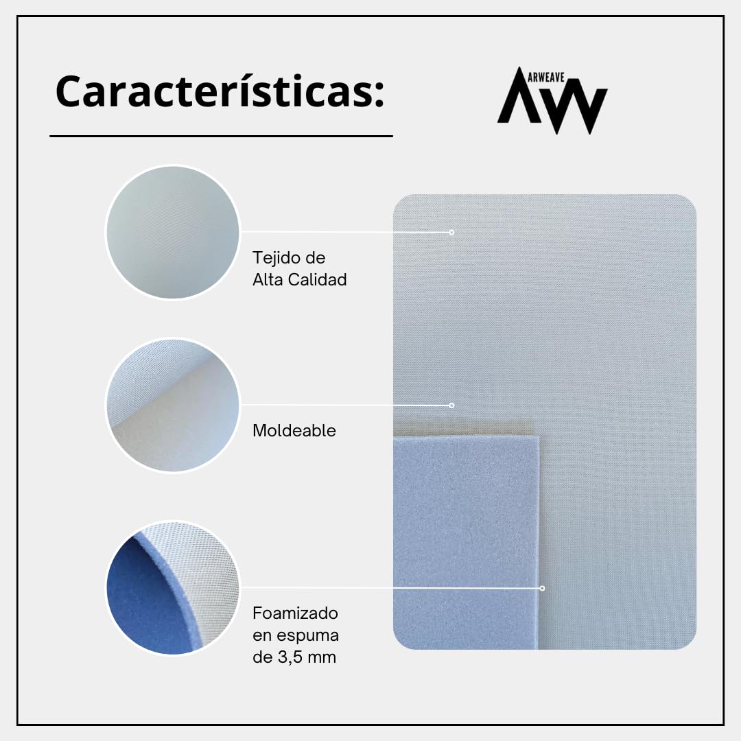 Kit Completo para tapizar Techo de Coche con Tela foamizada, Pegamento de Alta Temperatura y brocha. Tejido Gris Claro de 2 Metros x 1,45 m + 1 L de Cola + brocha
