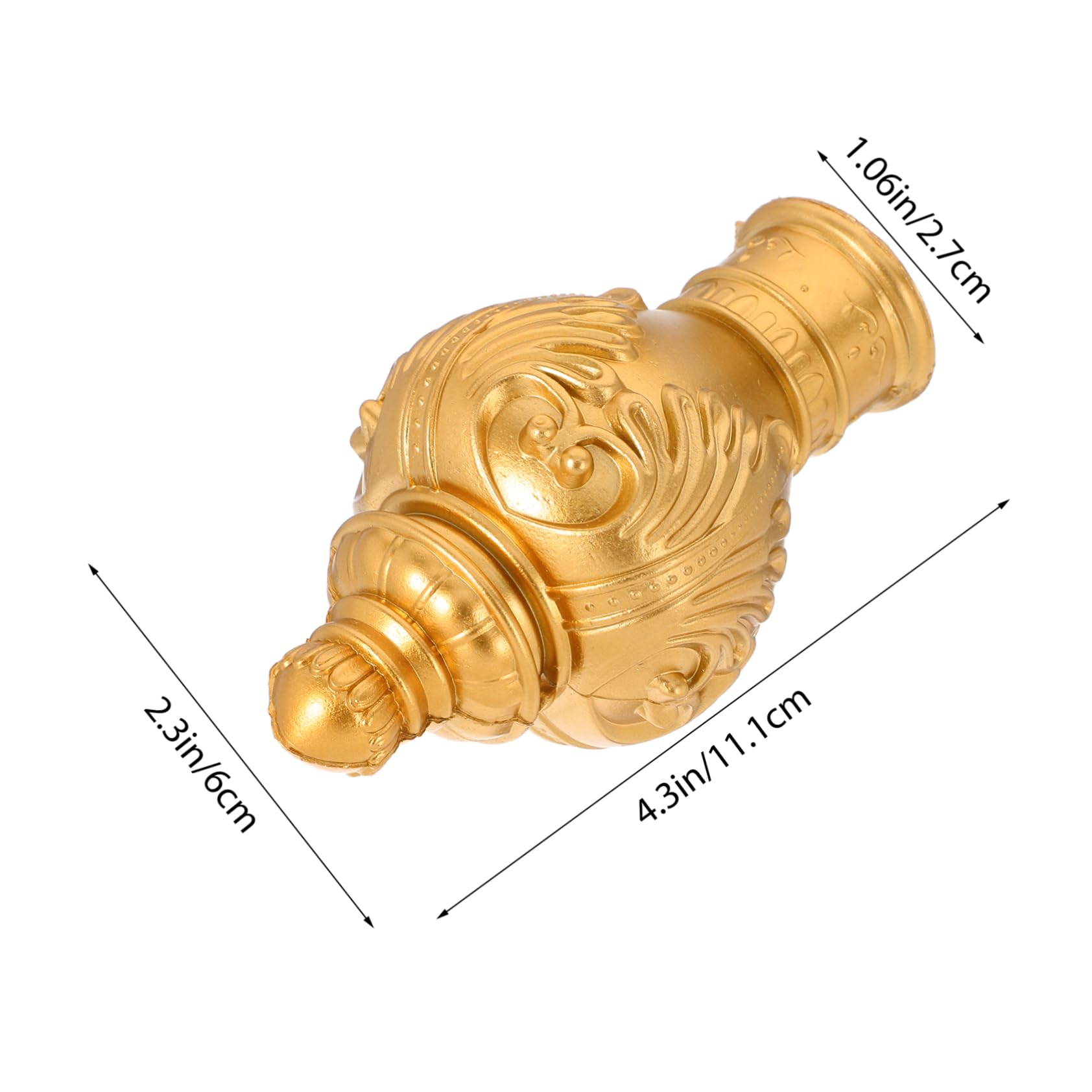 Cabilock 10pcs Drapery Rod End Finials Gold Curtain Rod Plastic Curtain Rod Finials Plastic Golden Curtain Pole Finials