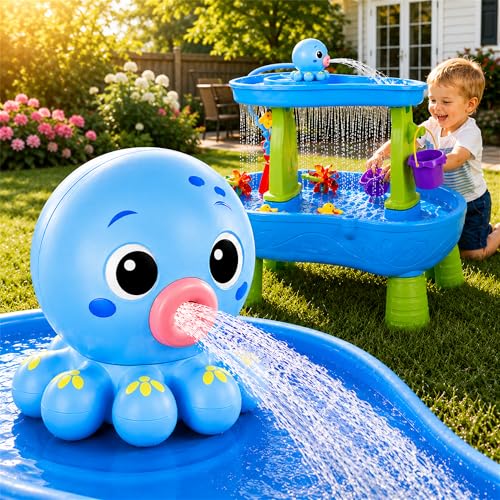 Upgraded Octopus Water Table Pump with Huge Water Output 3H Non-Stop Fun for Step 2 Rechargeable Water Pump for Water Table Water Table Accessories for Kids Toddlers Summer Water Toys (Pump Only