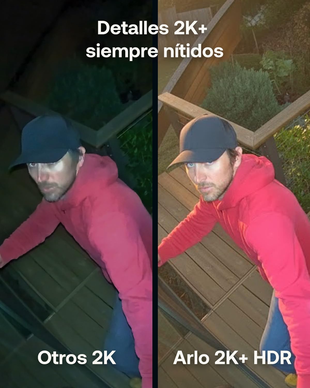 Arlo Pro 6, Cámara de Vigilancia Exterior WiFi 2K+ HDR, Reconocimiento de IA, Visión Nocturna Color, Funciona con Alexa, Prueba Arlo Secure, 2 Cámaras + 2 Paneles Solares