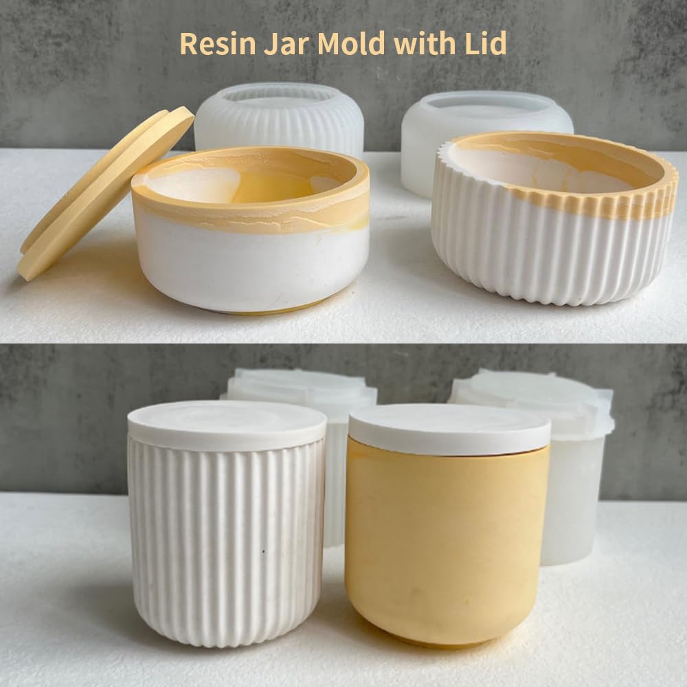 Pot De Rangement En Silicone Avec Couvercle, Moules, Bricolage, Fait à La Main, Ciment, Gypse, Bougeoir, Boîte à Bijoux, Pot, élection, Résine Xy