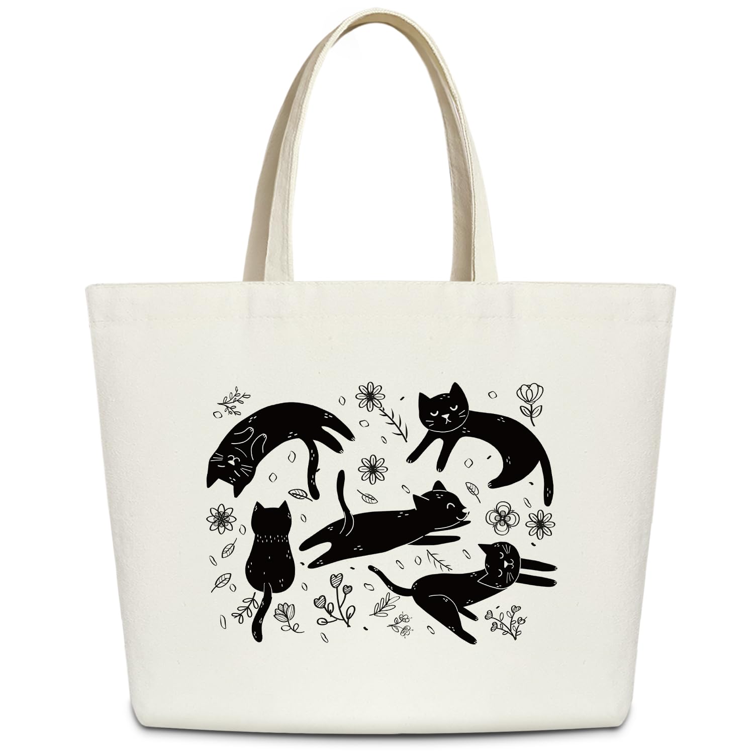 Ziyouza Canvas Tote Bag for Women Tote Bag Cute Aesthetic Tote Bag Reusable Tote Bag for Travel Vacation Shopping -B