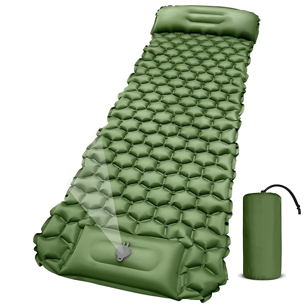 PROBEROS Air Mattress With Pillow And BuiltIn Foot Pump, Portable Folding Inflatable Sleeping