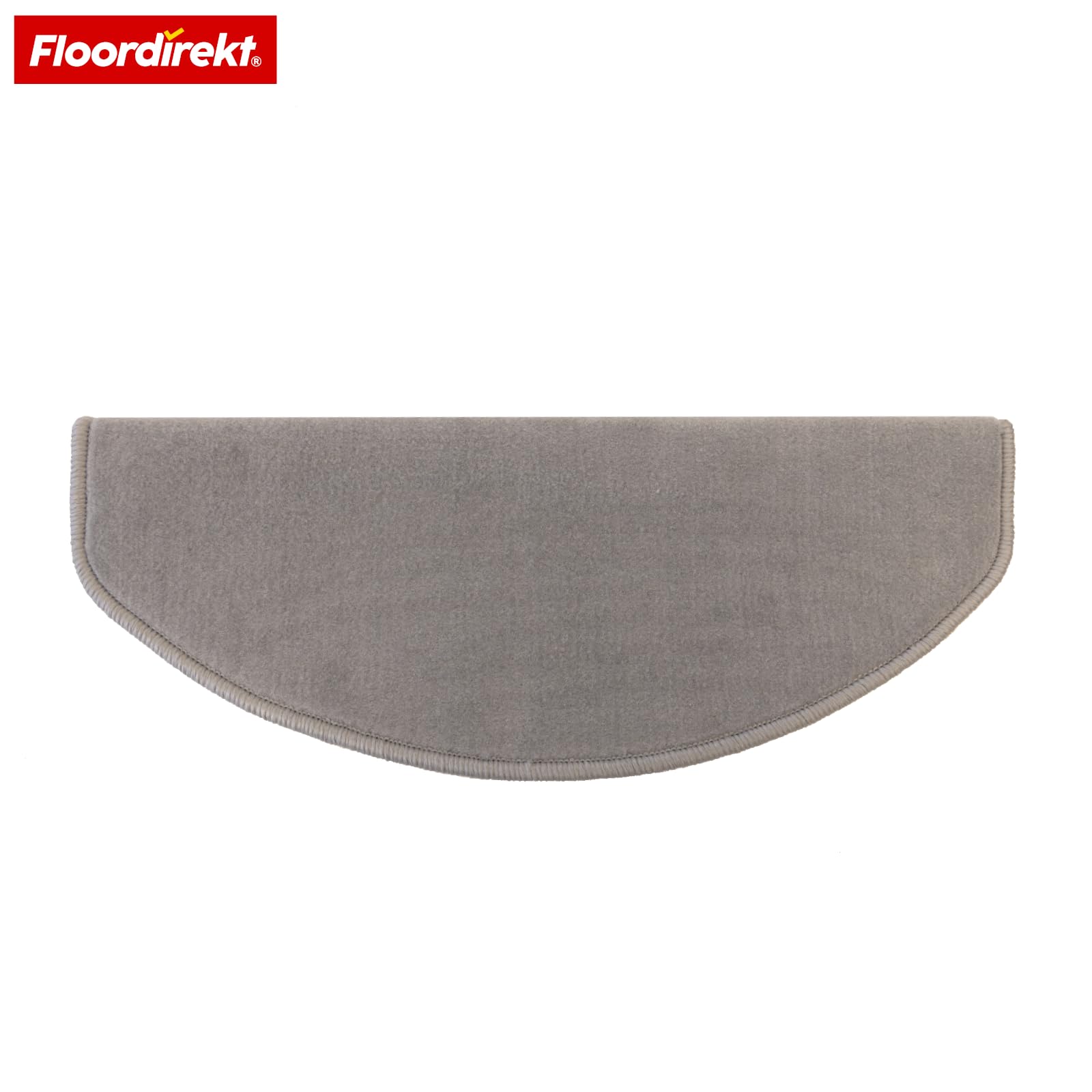 Floordirekt Treppenstufen Matten Wien Silbergrau – 1 Stück, halbrund 25×65 cm – rutschfest & selbstklebend – Treppenteppich Schutzmatten für sicheren Tritt