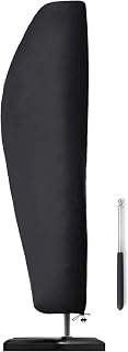 Hyindoor Patio Umbrella Cover Waterproof Cantilever Parasol Umbrella Cover 420D Oxford Fabric Outdoor Parasol Umbrella Cover Protector with Zip and Telescopic Pole