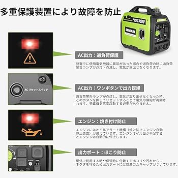 Amazon.co.jp: EENOUR インバーター発電機 DK3000iS 定格出力3.0