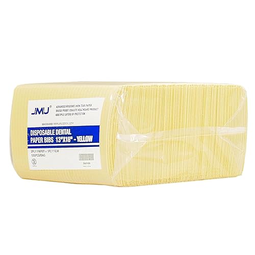 Miniatura 32 de JMU Baberos Dentales 1000, Tejido de 2 Capas Película de 1 Capa, Baberos Dentales Desechables a Granel, Baberos para Tatuajes de 13" x 18" Azules
