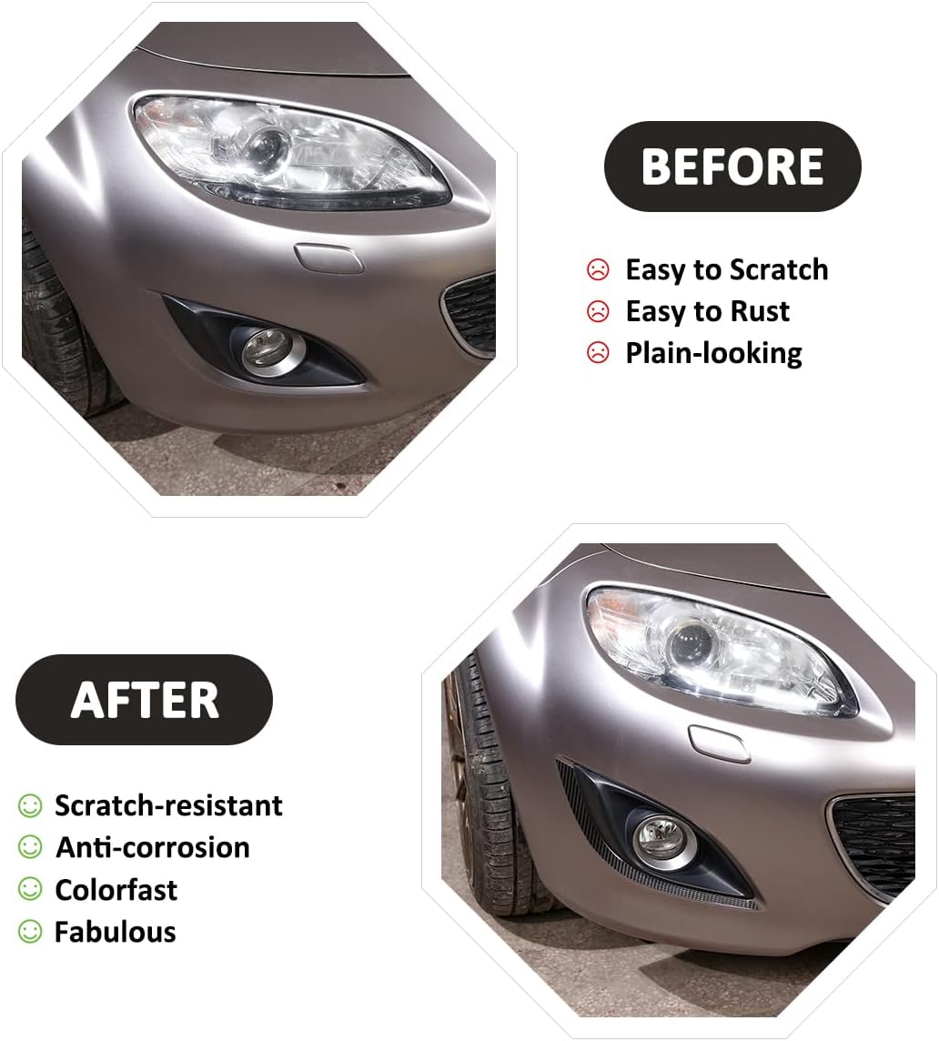 Soft Carbon Fiber Fit For Mazda MX-5 NC RF Miata 2009 2010 2011 2012 2013 2014 Car Front Fog Lamp Header Decorative Strip