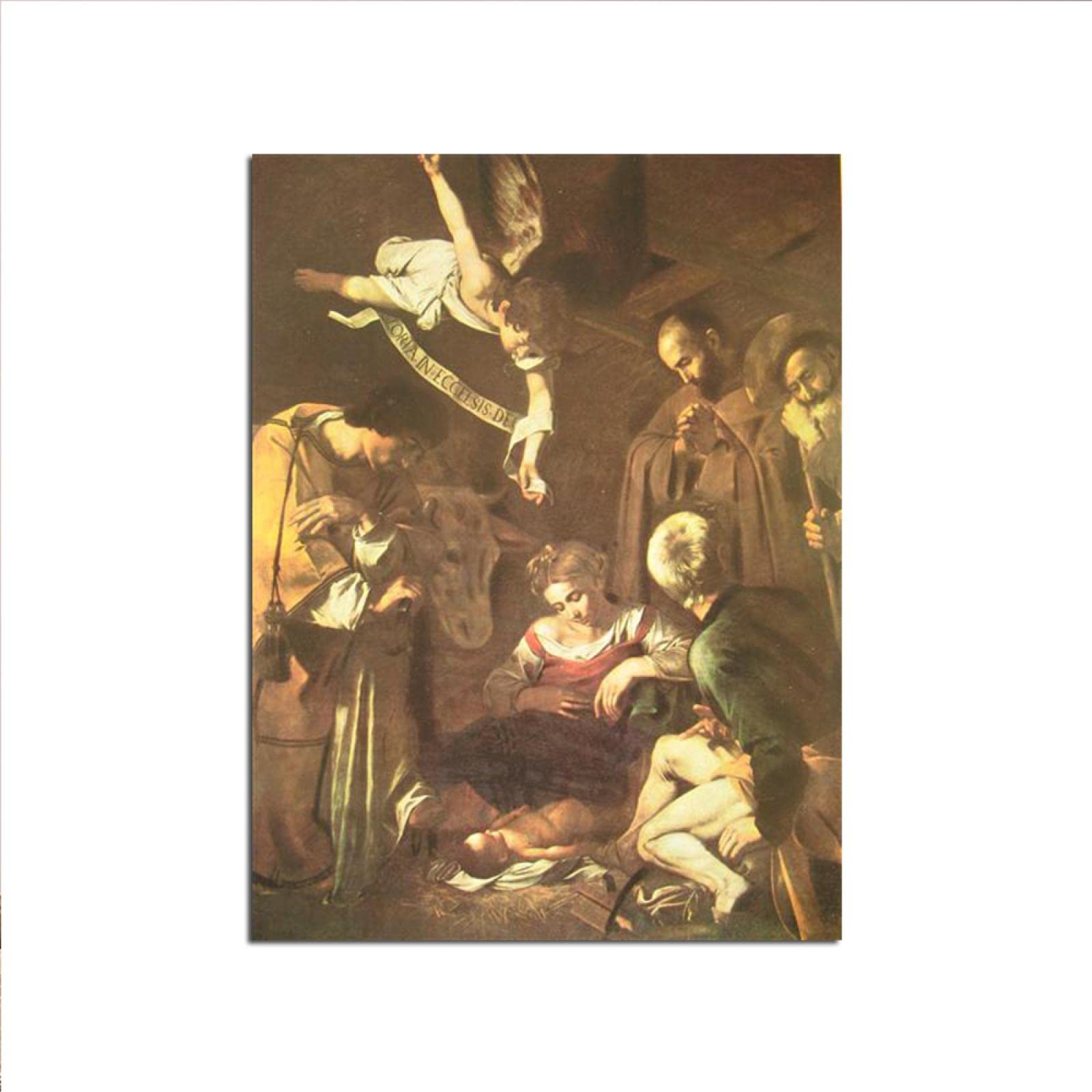 Caravaggio Famous Paintings--" Francis and St. Lawrence". Canvas Wall Art Picture for Living Room Bedroom Decoration 50x65cm(19.7x25.6in) Frameless