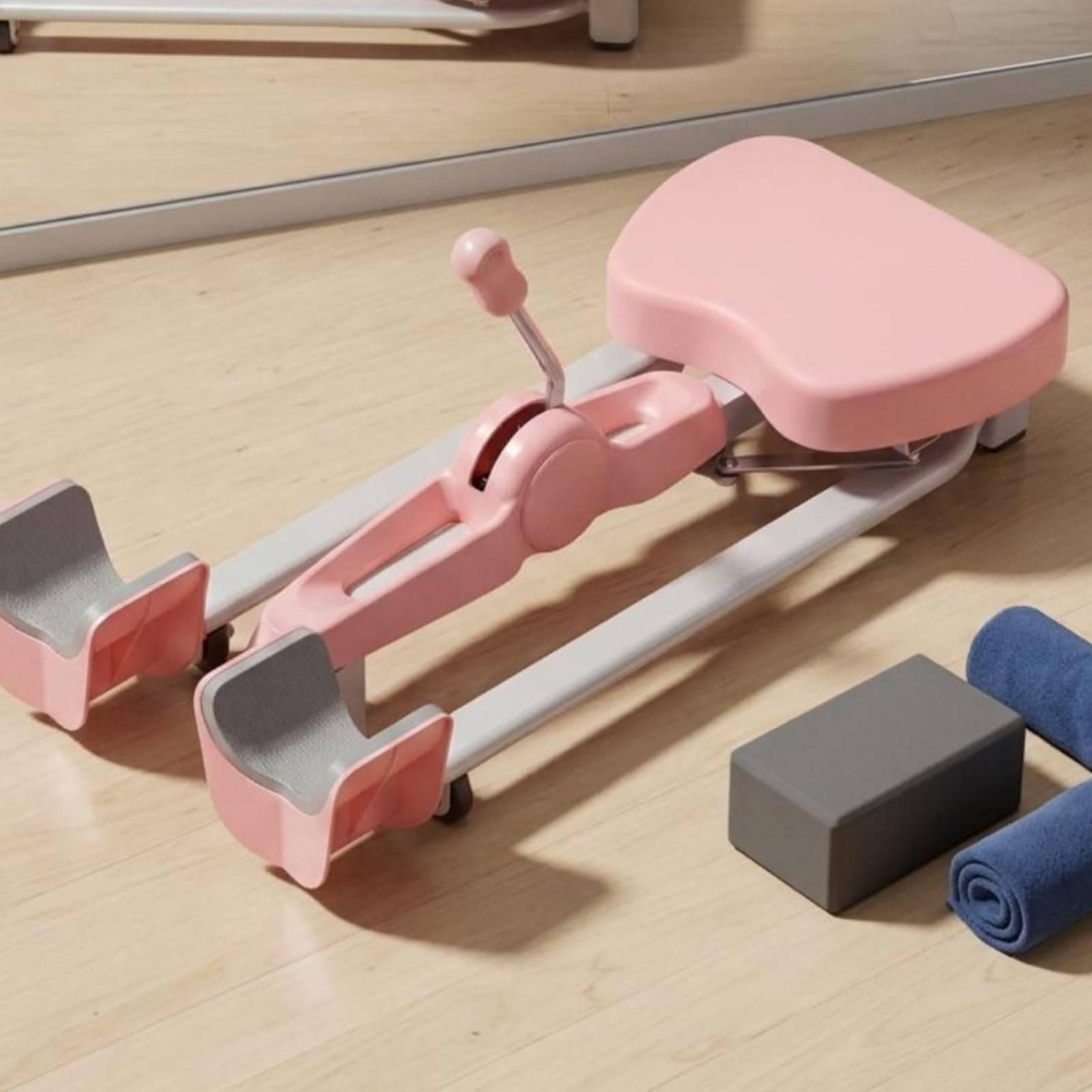 Ayuda para Entrenamiento de Flexibilidad Máquina de Estiramiento Dividido Aparato de Piernas Equipo de Cadera con Asiento Acolchado Apoyos para Pies y