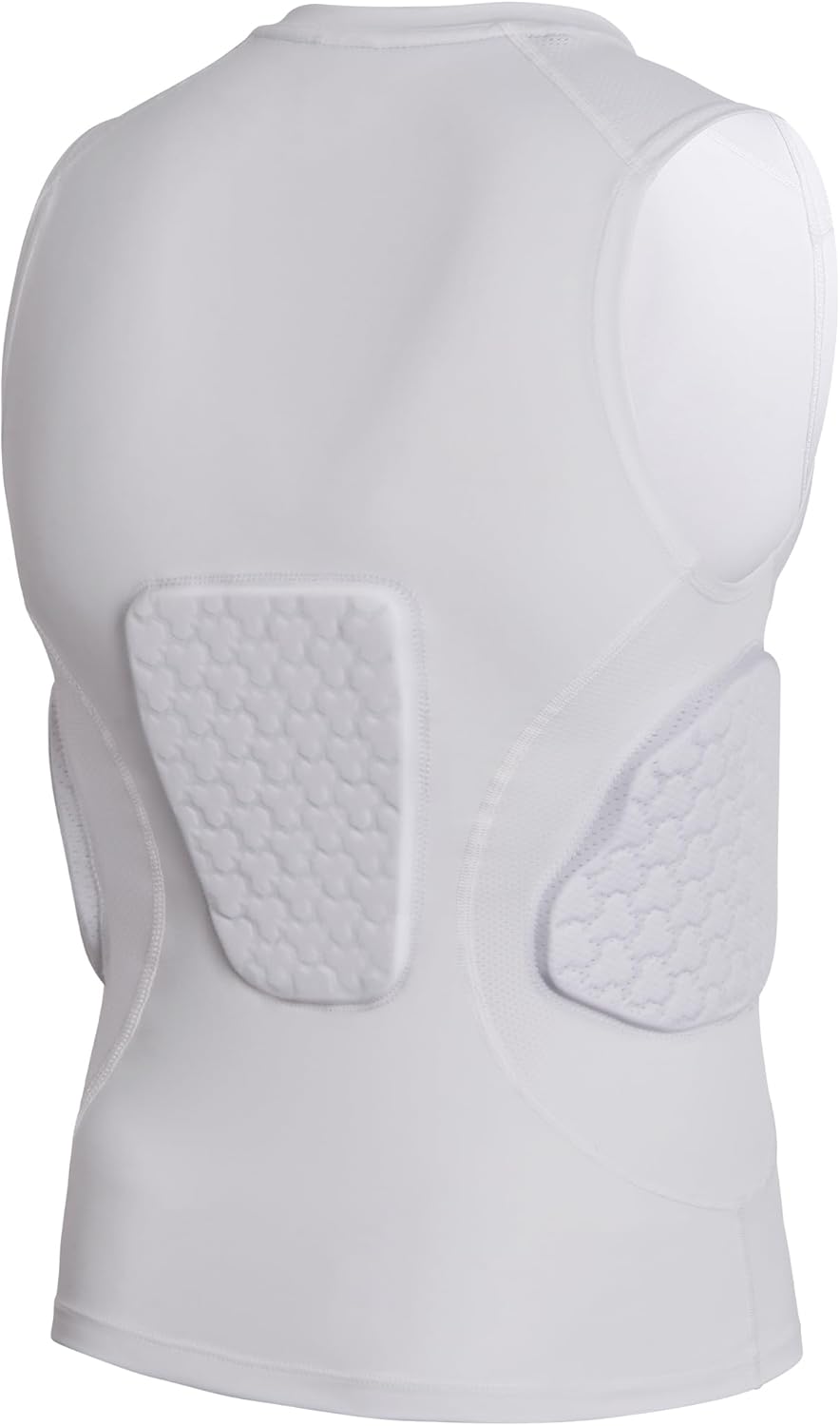 COOLOMG Youth Padded Football Shirt Chest Rib Protector 4-Pad Compression Undershirt Rugby Lacrosse Back Protection - Image 3