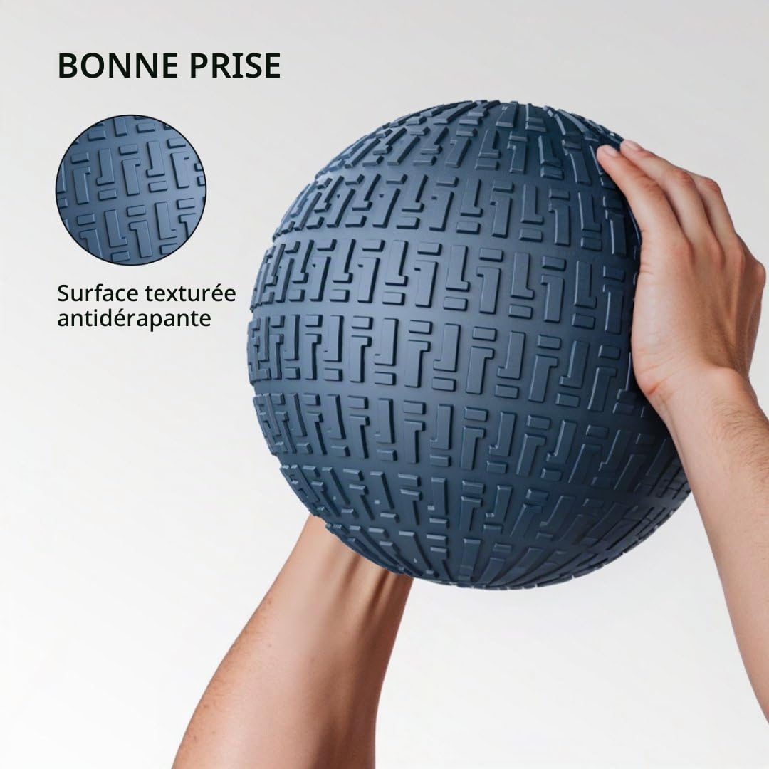 PROIRON Medecine Ball 3/5/8/10kg, Rempli de Sable sans Rebond, Wall Ball pour L'entraînement Explosif, Noyau et Physique