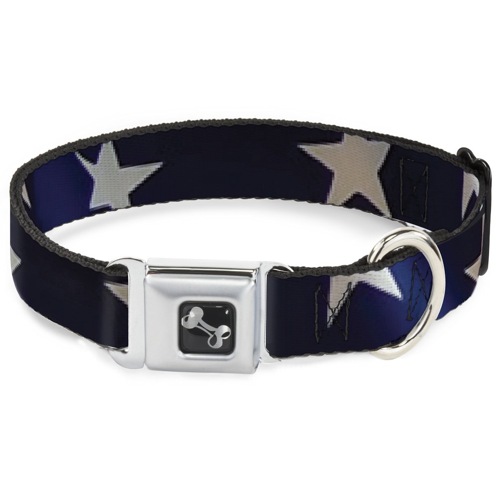 Collier de chien imprimé étoiles bleu blanc Dc-w30159-wm Buckle Down pour races moyennes