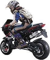NEREIDS NET 50cc 4-Stroke Pocket Rocket Mini Dirt Bike - 25MPH Max Speed, 440LB Capacity, Disc Brakes, Dual Headlights, Black Kids Gift