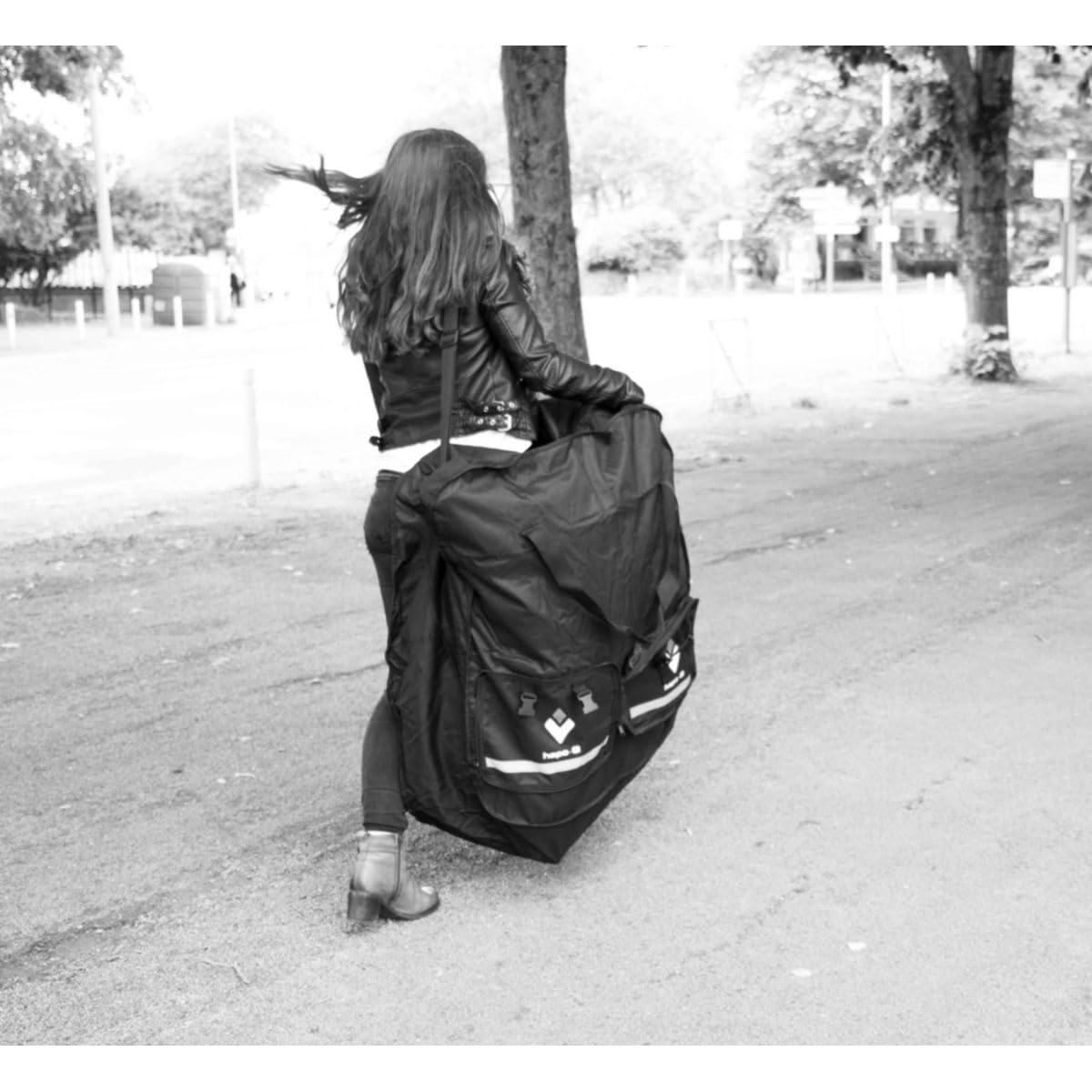 Housse De Transport Pour Vélo Pliant HAPOG – Sac Messenger 220 L Avec Bandoulière, Réfléchissant Et Pliable