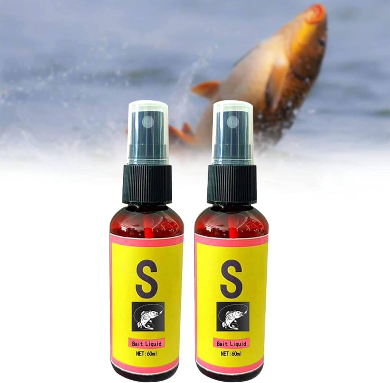 2PCS Red 40 Fishing Liquid, Red40 Red Ink Fishing Liquid, 100mlRed Worm Bait Fish attractant,Fish Lure Attraction Enhancer, Smell Bait Food for Fishing Trout, Cod, Carp, Bass
