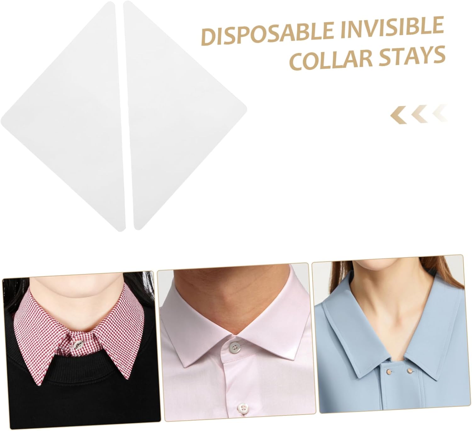 50 Pcs PVC Collar Stays for Dress Shirts, Invisible Shirt Collar