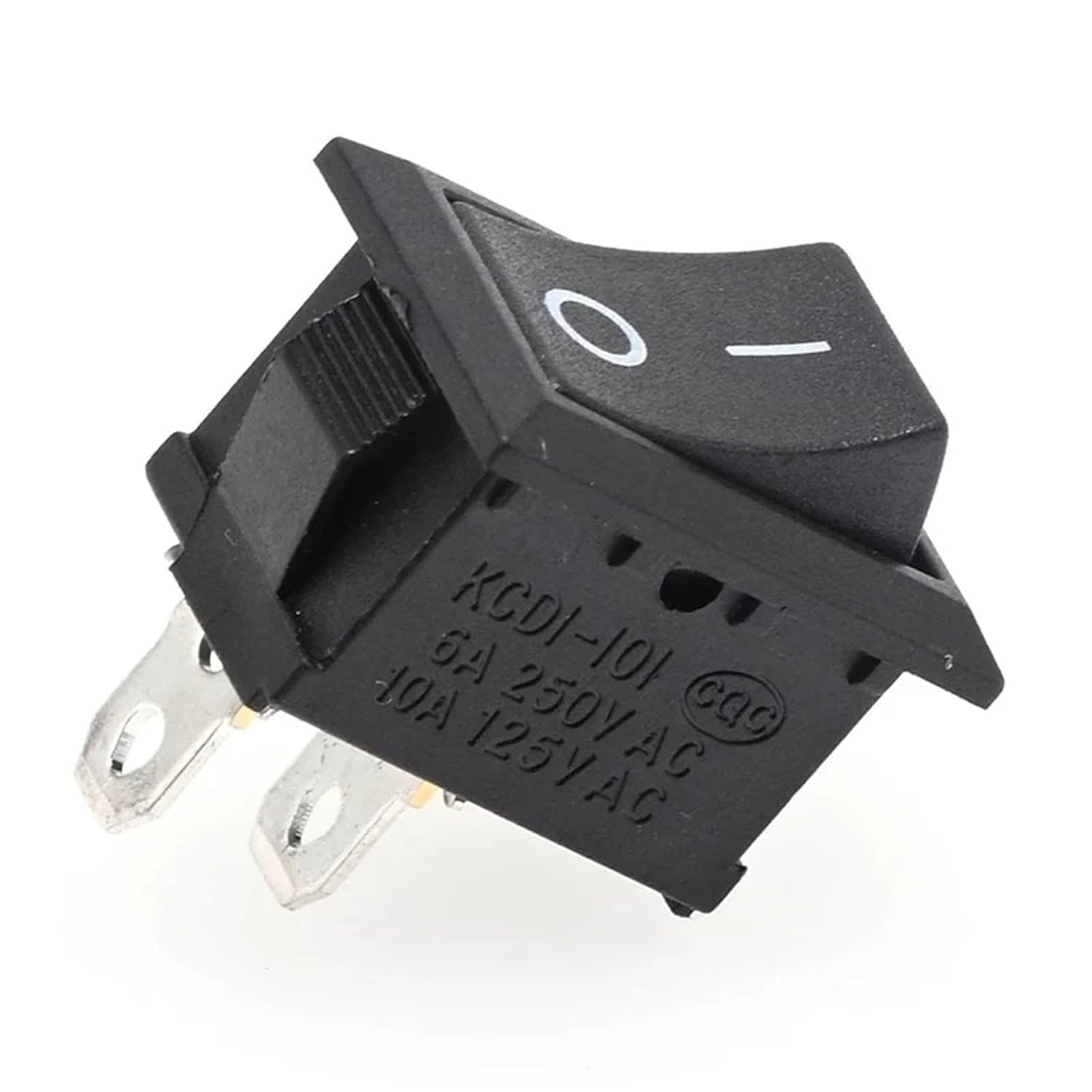 5/20/100PCS KCD1-10 Small Rocker Switch 2 Pin Car Boat Round ON/Off 6A 250V 10A 125V 15X21mm Toggle Switch Black(100PCS)