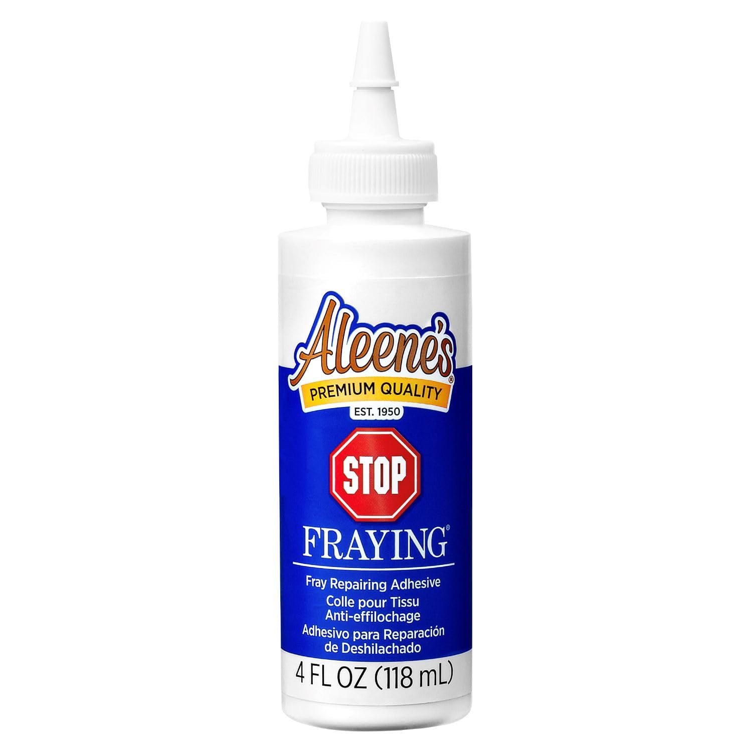 Aleene's Stop Fraying Fray Repairing Adhesive, Seam Sealing Glue for Frayed Edges on Fabric, 4 fl oz