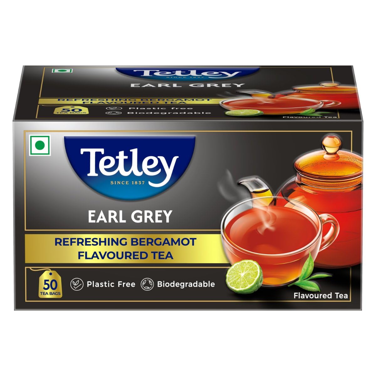 Tetley Earl Grey, Flavoured Black Tea, Rich Assam Blend, 50 Tea Bags, 100Gm (2 X 50 Gm)-picture-26