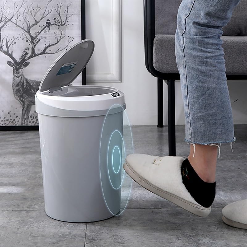 Home PP Material Intelligent Induction Garbage Bin Bathroom Electric Kick Touch Storage