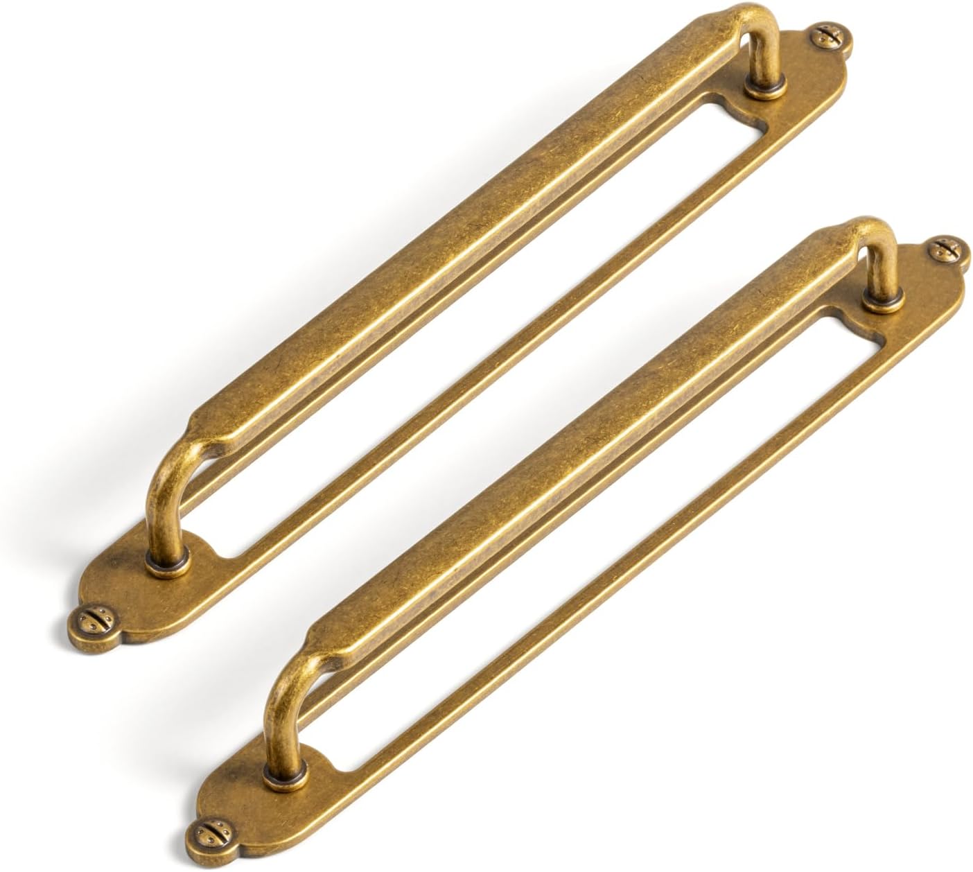 Goo-Ki 2 Pack Cabinet Pulls Handles with Back Plate Spacer, 7.5 Inch Hole Center Champagne Bronze Zinc Alloy Kitchen Hardware for Bar Drawer,2202-UBR-192-G025