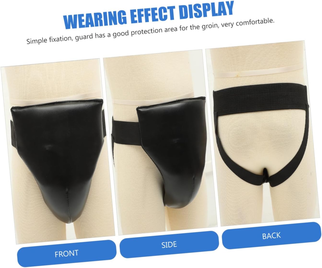WOONEKY Training Groin Guard Crotch Protector Breathable Groin Cup Black L Size Adult Martial Arts Sparring Protective Gear
