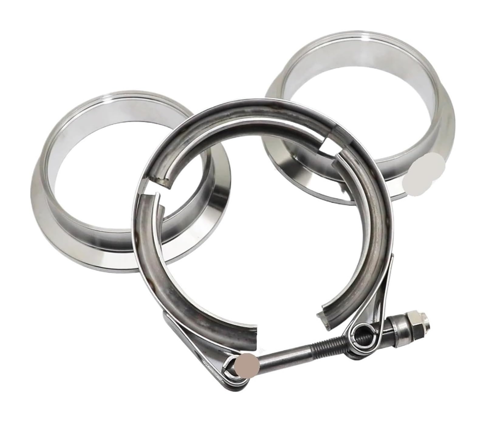 Fascette per tubi flessibili, Kit Flangia Maschio Femmina for Tubo Di Scarico Con Morsetto Turbo Vband In Acciaio Inossidabile Universale Da 1,5-6 Pollici