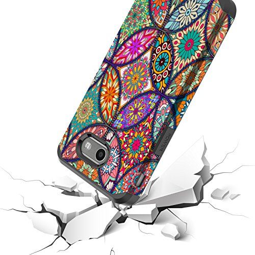 J7 V Case, Galaxy J7 Prime Case, Galaxy J7 Sky Pro Case, Galaxy J7 Perx Case, Galaxy Halo Case, Rosebono Dual Layer Shockproof Hard Cover Graphic Case For Sm-J727 (Colorful Mandala) #TOP5