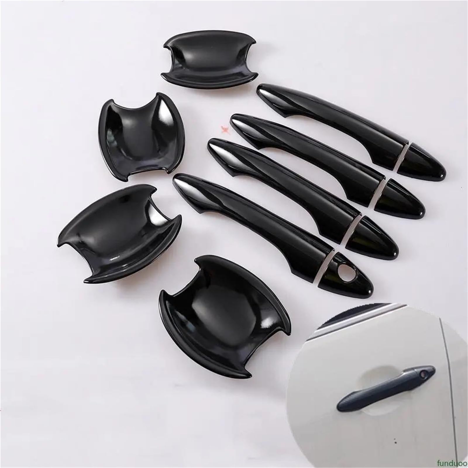 ZAPORA for Hyundai for Tucson for IX35 2009-2014 Chrome Car Door Handle Cover Bowl Sticker Styling Auto Accessories(Style 4)