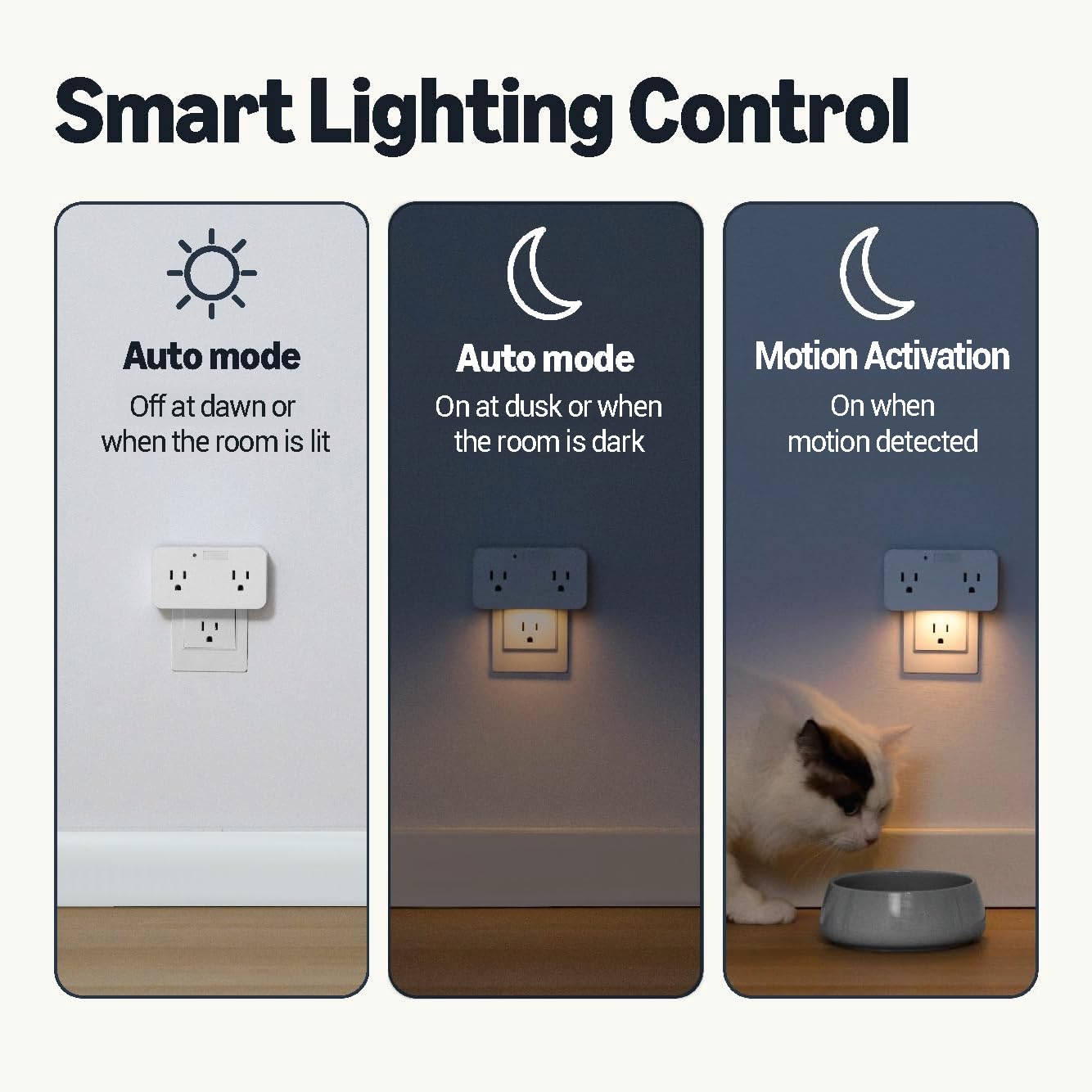 Amazon Basics Dual Smart Plug with Motion Sensor and Night Light Works with Alexa Only 2 4 GHz — view 6