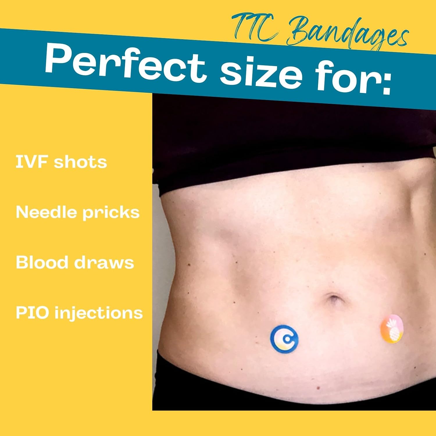MyVitro Rainbow Pineapple Bandages | Perfect for IVF Shots | 40 Count image 2